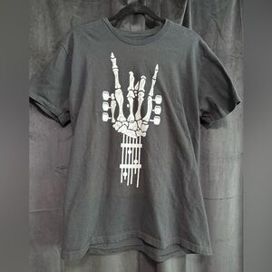 Gildan Black Tee with Skeleton Guitar Graphic